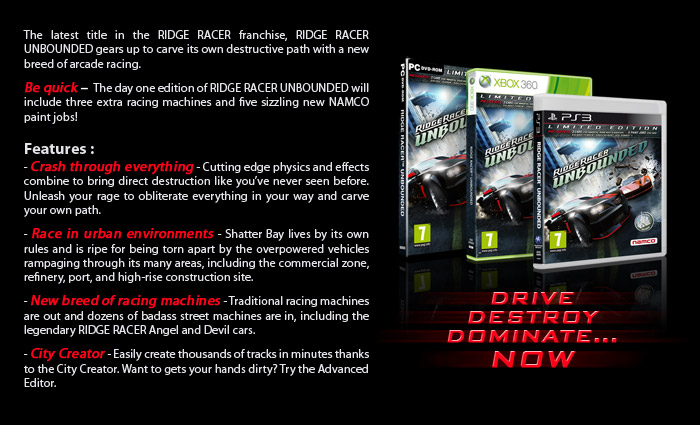 Ridge Racer Unbounded - DRIVE, DESTROY, DOMINATE... NOW