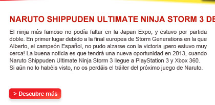 Japan Expo 2012 - Naruto Shippuden Ultimate Ninja Storm 3 de camino a Europa